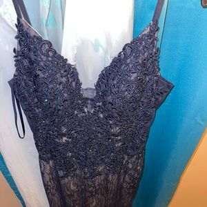 Xscape navy blue pageant dress